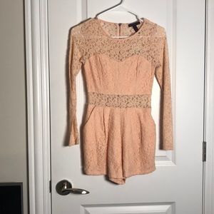 Pink Lace Romper